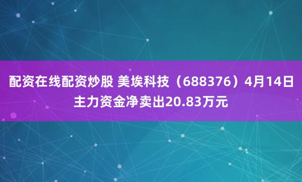 配资在线配资炒股 美埃科技（688376）4月14日主力资金净卖出20.83万元