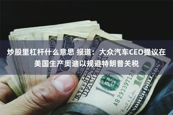 炒股里杠杆什么意思 报道：大众汽车CEO提议在美国生产奥迪以规避特朗普关税