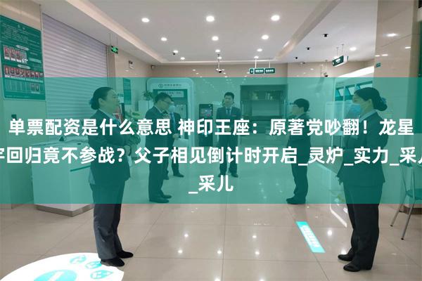 单票配资是什么意思 神印王座：原著党吵翻！龙星宇回归竟不参战？父子相见倒计时开启_灵炉_实力_采儿