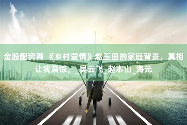 金股配资网 《乡村爱情》赵玉田的家庭背景，真相让我震惊。_吴云飞_赵本山_海元