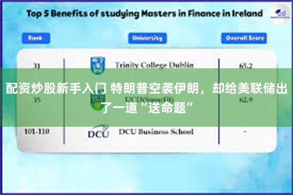 配资炒股新手入门 特朗普空袭伊朗，却给美联储出了一道“送命题”