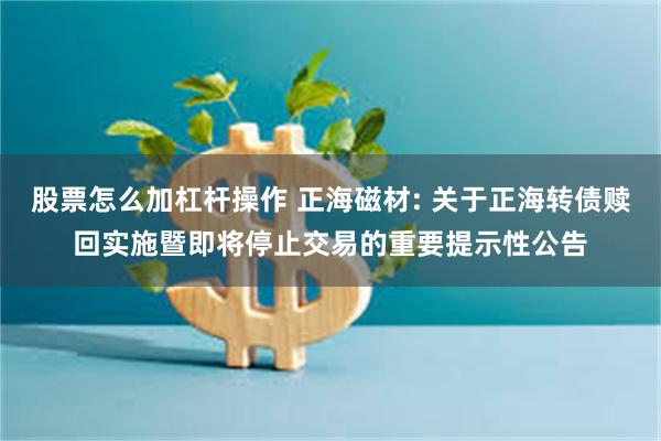 股票怎么加杠杆操作 正海磁材: 关于正海转债赎回实施暨即将停止交易的重要提示性公告