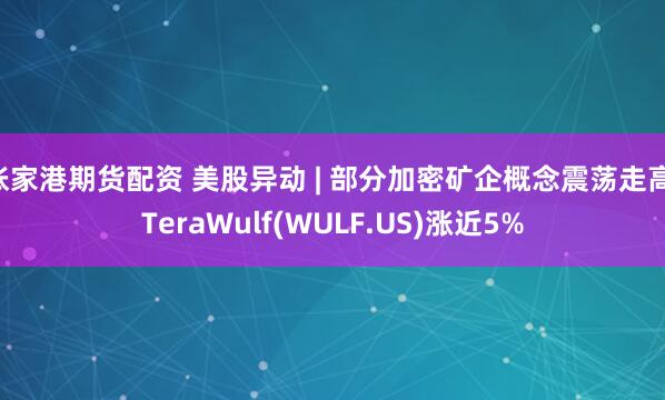张家港期货配资 美股异动 | 部分加密矿企概念震荡走高 TeraWulf(WULF.US)涨近5%